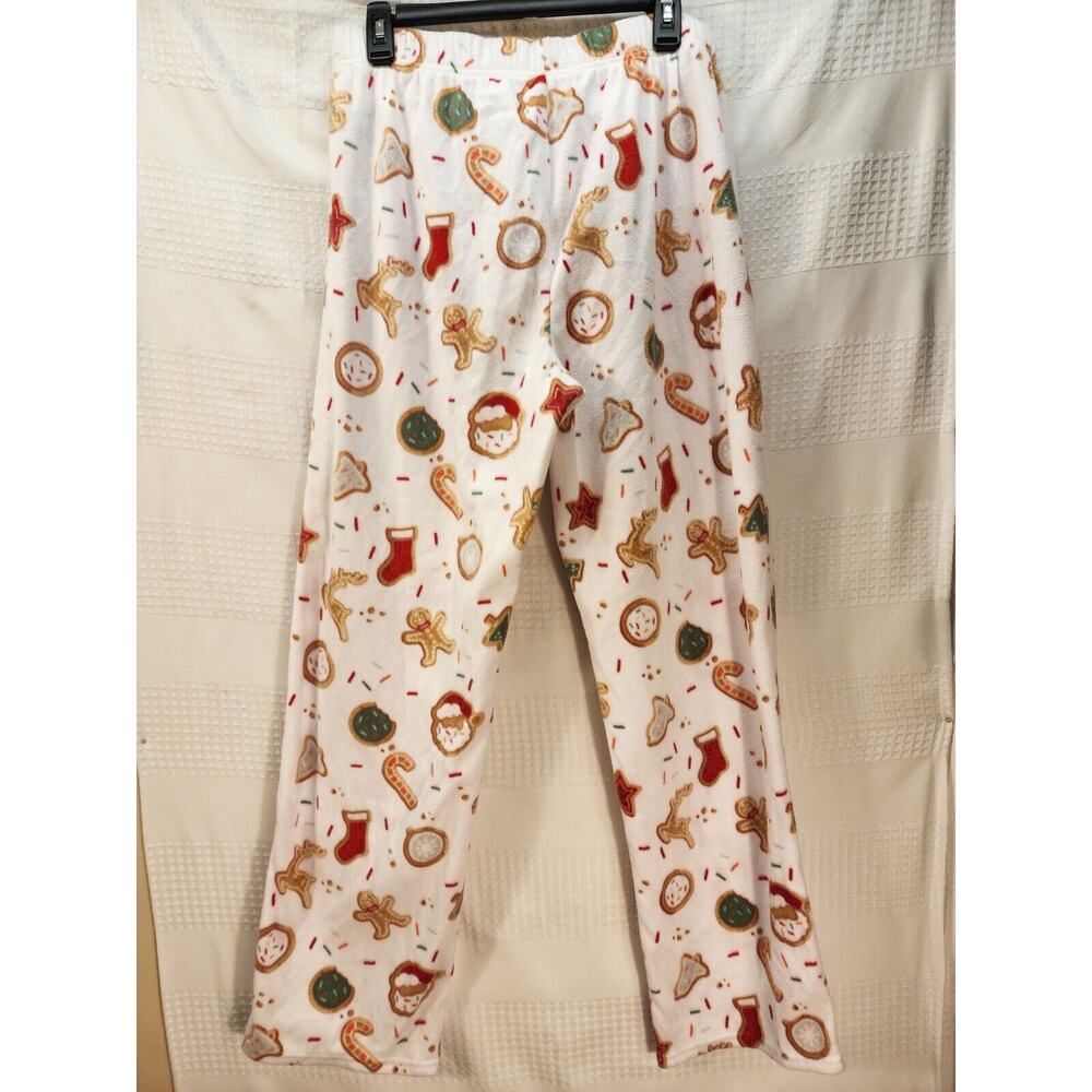 Cuddl Duds Pajama Set Mens Size Med Gingerbread Man Fleece White - Picture 5 of 11